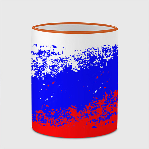 Кружка цветная Россия / 3D-Оранжевый кант – фото 2
