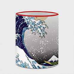 Кружка 3D The great wave off kanagawa, цвет: 3D-красный кант — фото 2