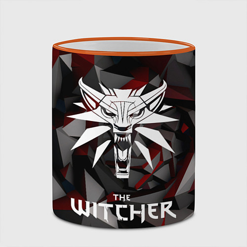 Кружка цветная The Witcher / 3D-Оранжевый кант – фото 2