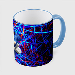 Кружка 3D Sonic, цвет: 3D-небесно-голубой кант