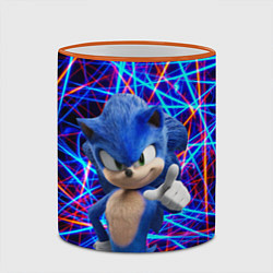 Кружка 3D Sonic, цвет: 3D-оранжевый кант — фото 2