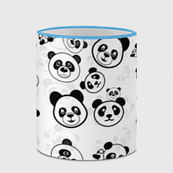 Кружка 3D Панды, цвет: 3D-небесно-голубой кант — фото 2