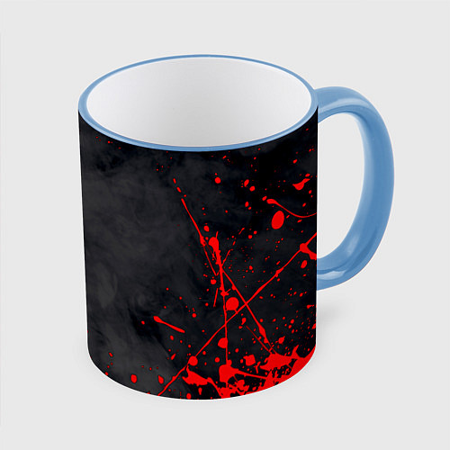 Кружка цветная Helltaker Logo Z / 3D-Небесно-голубой кант – фото 1