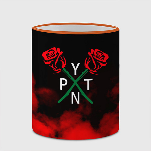 Кружка цветная PYTN X ROSE / 3D-Оранжевый кант – фото 2