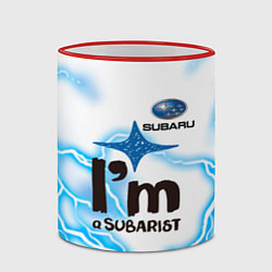 Кружка 3D SUBARU, цвет: 3D-красный кант — фото 2