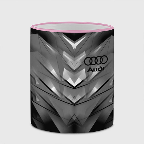 Кружка цветная AUDI / 3D-Розовый кант – фото 2