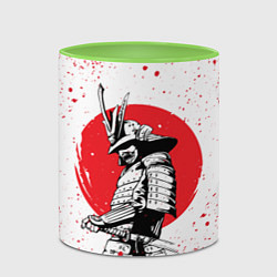 Кружка 3D Самурай в каплях крови Z, цвет: 3D-белый + светло-зеленый — фото 2