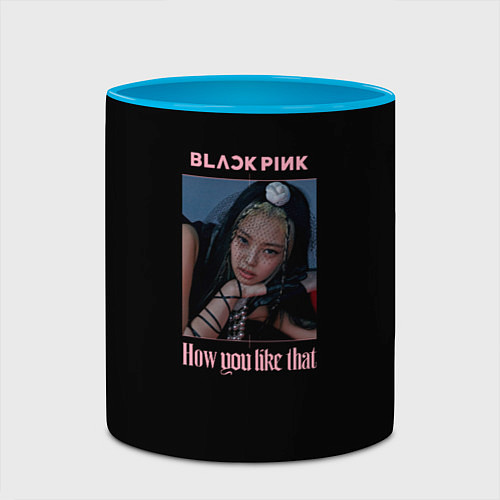 Кружка цветная BLACKPINK - Jennie / 3D-Белый + небесно-голубой – фото 2