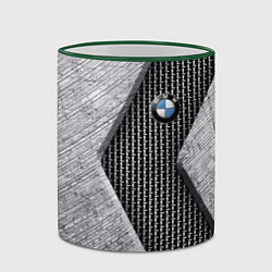 Кружка 3D BMW - emblem - metal - texture, цвет: 3D-зеленый кант — фото 2