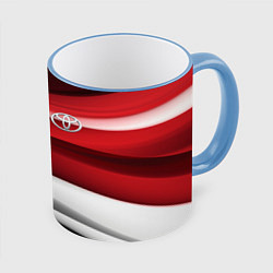 Кружка 3D TOYOTA, цвет: 3D-небесно-голубой кант