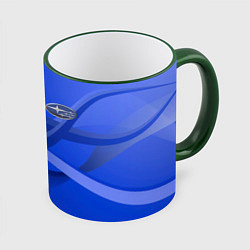 Кружка 3D SUBARU, цвет: 3D-зеленый кант
