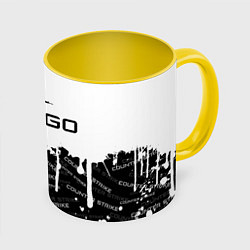 Кружка 3D COUNTER STRIKE, цвет: 3D-белый + желтый