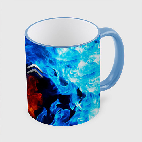 Кружка цветная CITROEN / 3D-Небесно-голубой кант – фото 1