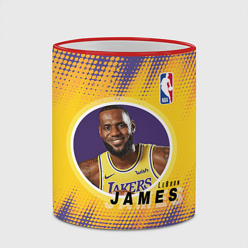 Кружка цветная LeBron James / 3D-Красный кант – фото 2