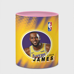 Кружка 3D LeBron James, цвет: 3D-белый + розовый — фото 2