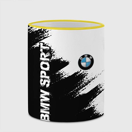 Кружка цветная BMW / 3D-Желтый кант – фото 2