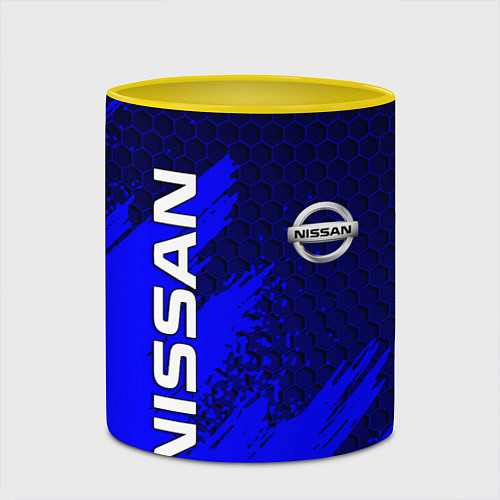 Кружка цветная NISSAN / 3D-Белый + желтый – фото 2