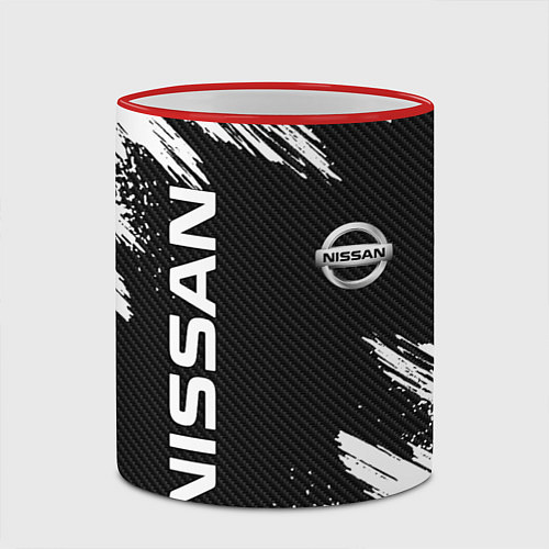 Кружка цветная NISSAN / 3D-Красный кант – фото 2