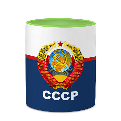Кружка цветная СССР / 3D-Белый + светло-зеленый – фото 2