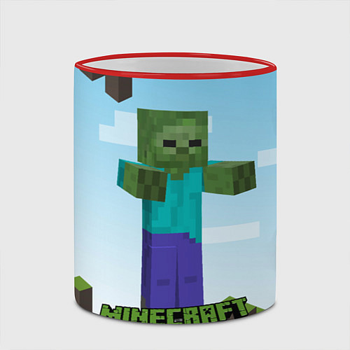 Кружка цветная Minecraft / 3D-Красный кант – фото 2
