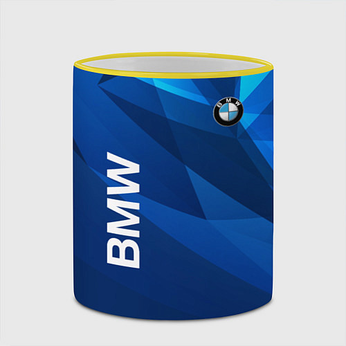 Кружка цветная BMW / 3D-Желтый кант – фото 2
