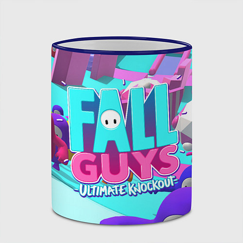 Кружка цветная Fall Guys / 3D-Синий кант – фото 2