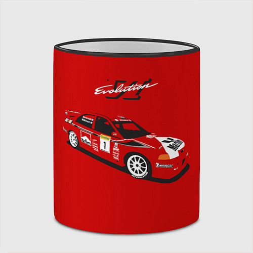 Кружка цветная Mitsubishi Lancer Evolution VI / 3D-Черный кант – фото 2