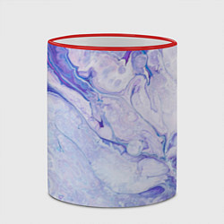 Кружка 3D Разводы сиреневой краской, цвет: 3D-красный кант — фото 2