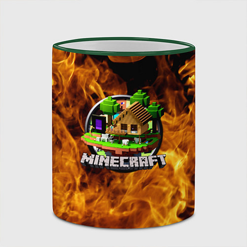 Кружка цветная Minecraft / 3D-Зеленый кант – фото 2