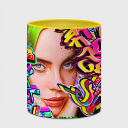 Кружка 3D Billie Eilish, цвет: 3D-белый + желтый — фото 2