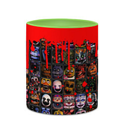 Кружка 3D Five Nights At Freddys, цвет: 3D-белый + светло-зеленый — фото 2