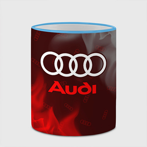 Кружка цветная AUDI АУДИ / 3D-Небесно-голубой кант – фото 2