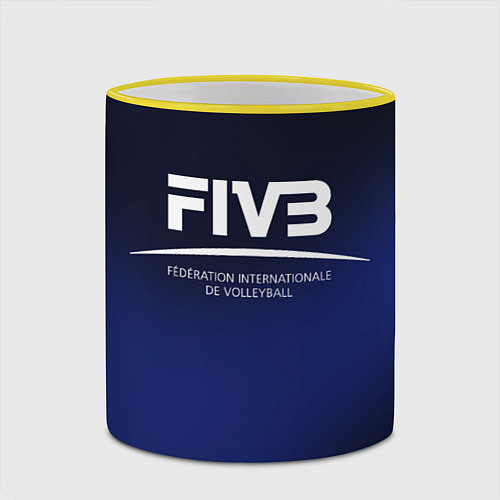 Кружка цветная FIVB Volleyball / 3D-Желтый кант – фото 2