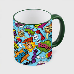 Кружка 3D Pop art comics, цвет: 3D-зеленый кант