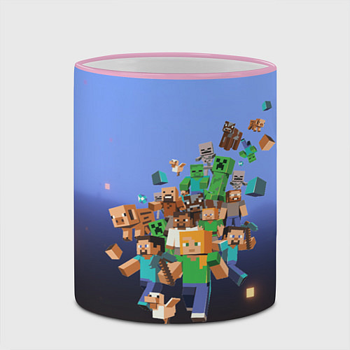 Кружка цветная Minecraft / 3D-Розовый кант – фото 2