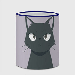 Кружка 3D Чёрный кот, цвет: 3D-синий кант — фото 2