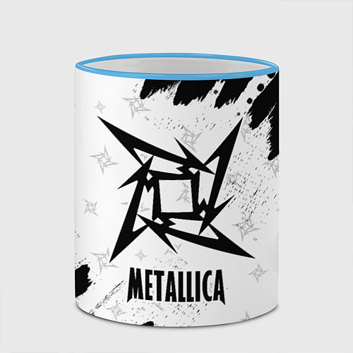 Кружка цветная METALLICA МЕТАЛЛИКА / 3D-Небесно-голубой кант – фото 2