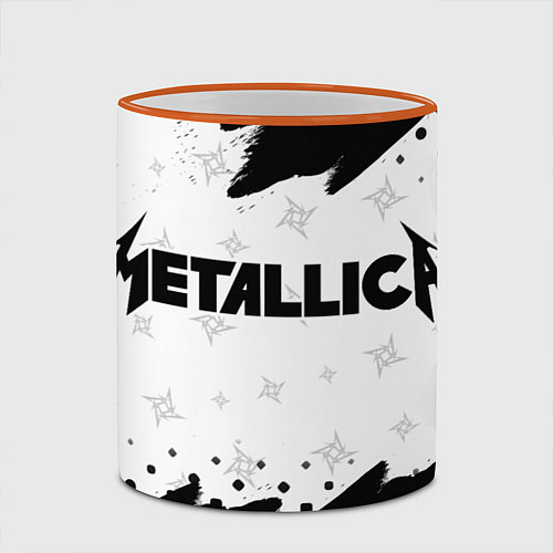 Кружка цветная METALLICA МЕТАЛЛИКА / 3D-Оранжевый кант – фото 2