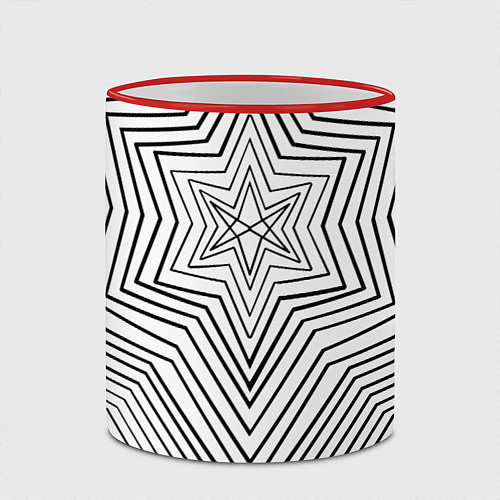 Кружка цветная Bring me the horizon white / 3D-Красный кант – фото 2