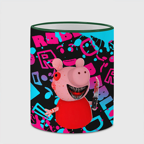 Кружка цветная Roblox Piggy / 3D-Зеленый кант – фото 2