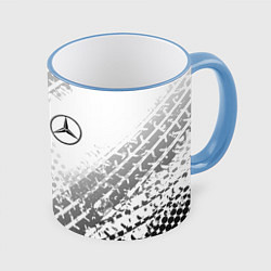 Кружка 3D Mercedes-Benz, цвет: 3D-небесно-голубой кант
