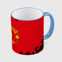 Кружка 3D MANCHESTER UNITED, цвет: 3D-небесно-голубой кант