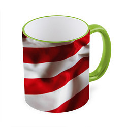 Кружка 3D США USA, цвет: 3D-светло-зеленый кант