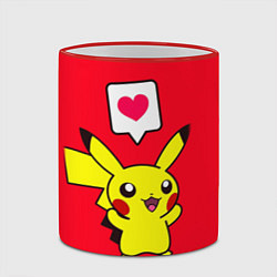 Кружка 3D Pikachu Pika Pika, цвет: 3D-красный кант — фото 2