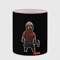 Кружка 3D Пожарное Делопожарный,черная, цвет: 3D-розовый кант — фото 2