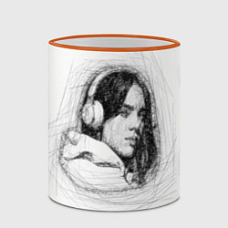 Кружка 3D Billie Eilish карандаш, цвет: 3D-оранжевый кант — фото 2