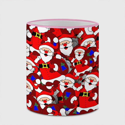 Кружка цветная Русский Санта Клаус / 3D-Розовый кант – фото 2