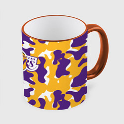 Кружка 3D LA LAKERS ЛЕЙКЕРС, цвет: 3D-оранжевый кант