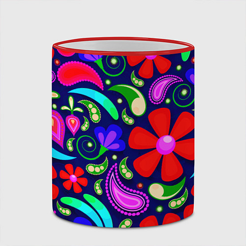 Кружка цветная Flower$$$ / 3D-Красный кант – фото 2