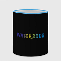 Кружка 3D Watch Dogs Text, цвет: 3D-небесно-голубой кант — фото 2
